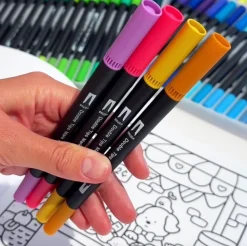 VIAMAJA Tegneartikler|Art Therapy<120 Dobbeltendede Vandbaserede Brushpens