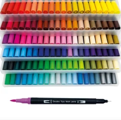 VIAMAJA Tegneartikler|Art Therapy<120 Dobbeltendede Vandbaserede Brushpens