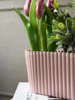 VIAMAJA Pynt Til Opslagstavler|Pynt Til Opslagstavler<Aflang potte i beton look - Rosa