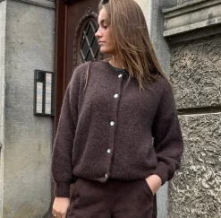 VIAMAJA Cardigans<Alpaca cardigan Depeche - Brown
