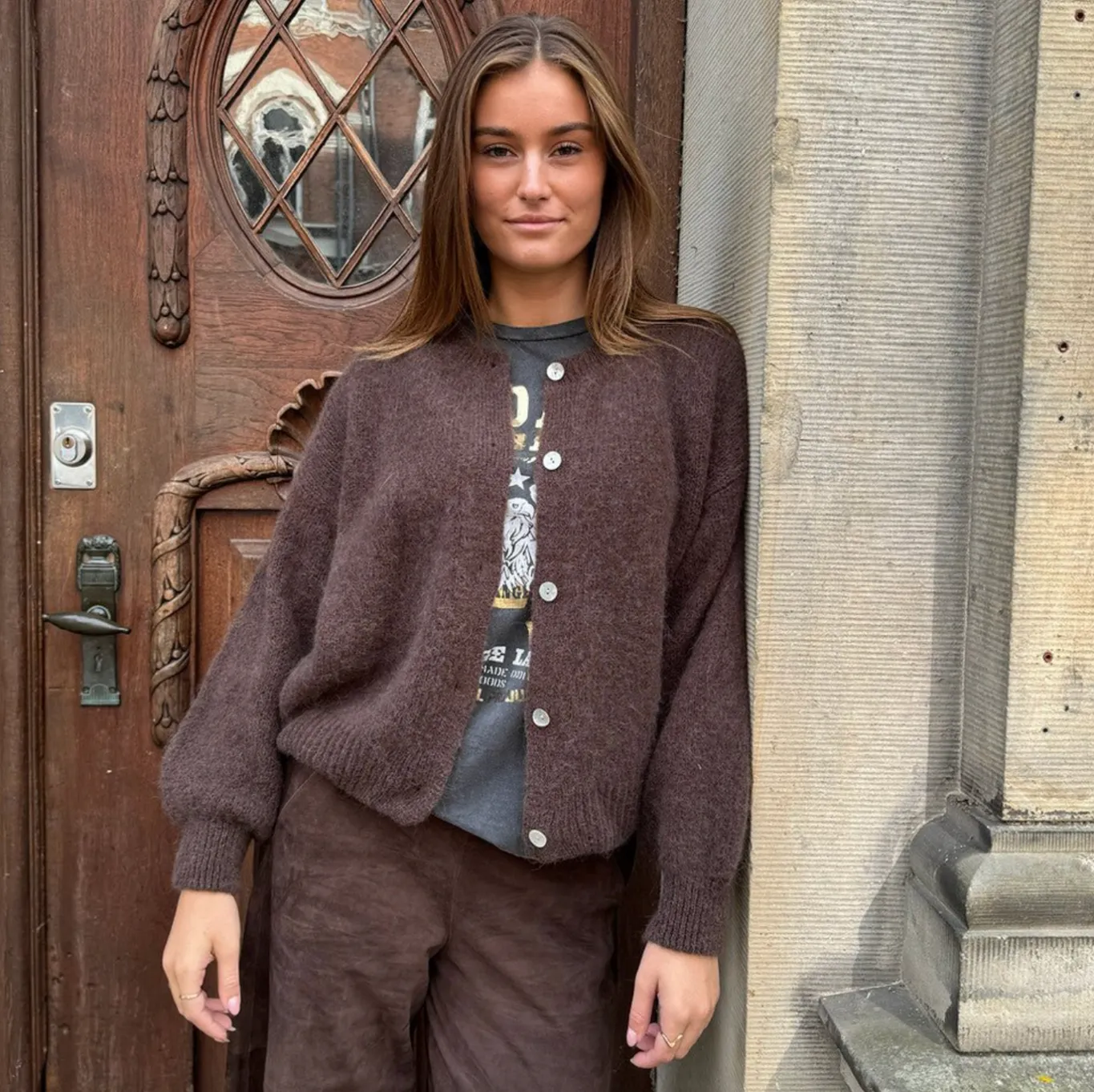 VIAMAJA Cardigans<Alpaca cardigan Depeche - Brown