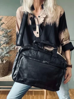 VIAMAJA Computertasker|Læder Tasker<Arbejdstaske - Black Cow leather