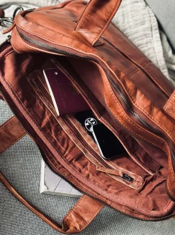 VIAMAJA Computertasker|Læder Tasker<Arbejdstaske - Cognac Cow leather