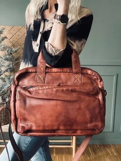 VIAMAJA Computertasker|Læder Tasker<Arbejdstaske - Cognac Cow leather