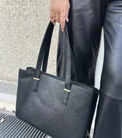 VIAMAJA Computertasker|Læder Tasker<Arbejdstaske / shopper - Black leather