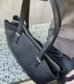 VIAMAJA Computertasker|Læder Tasker<Arbejdstaske / shopper - Black leather