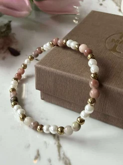 VIAMAJA Armbånd|Armringe<Armbånd Asta - Natursten guldbelagt