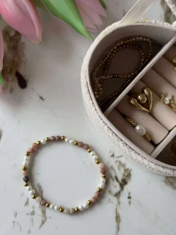 VIAMAJA Armbånd|Armringe<Armbånd Asta - Natursten guldbelagt