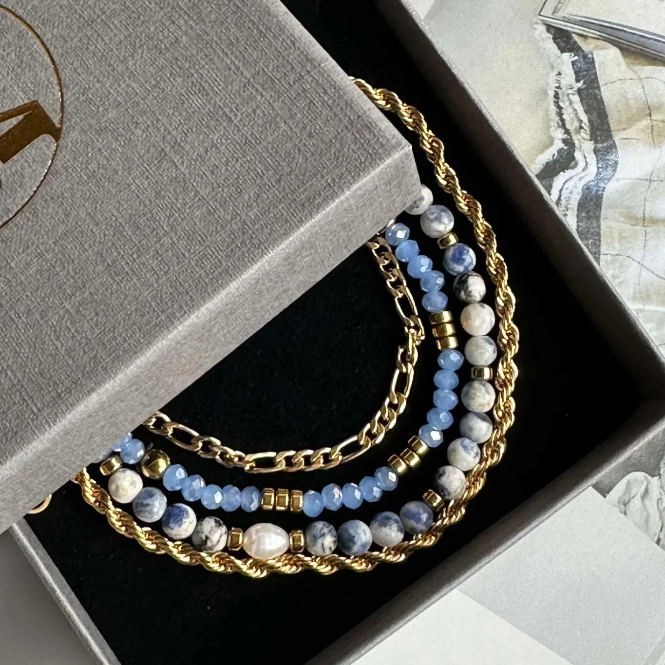 VIAMAJA Armbånd<Armbånd Erika Blue - Sæt med 4 armbånd