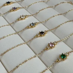 VIAMAJA Armbånd<Armbånd Gia m. 3 Zirkoner - Forgyldt sterling sølv