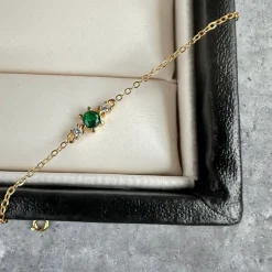 VIAMAJA Armbånd<Armbånd Gia m. 3 Zirkoner - Forgyldt sterling sølv