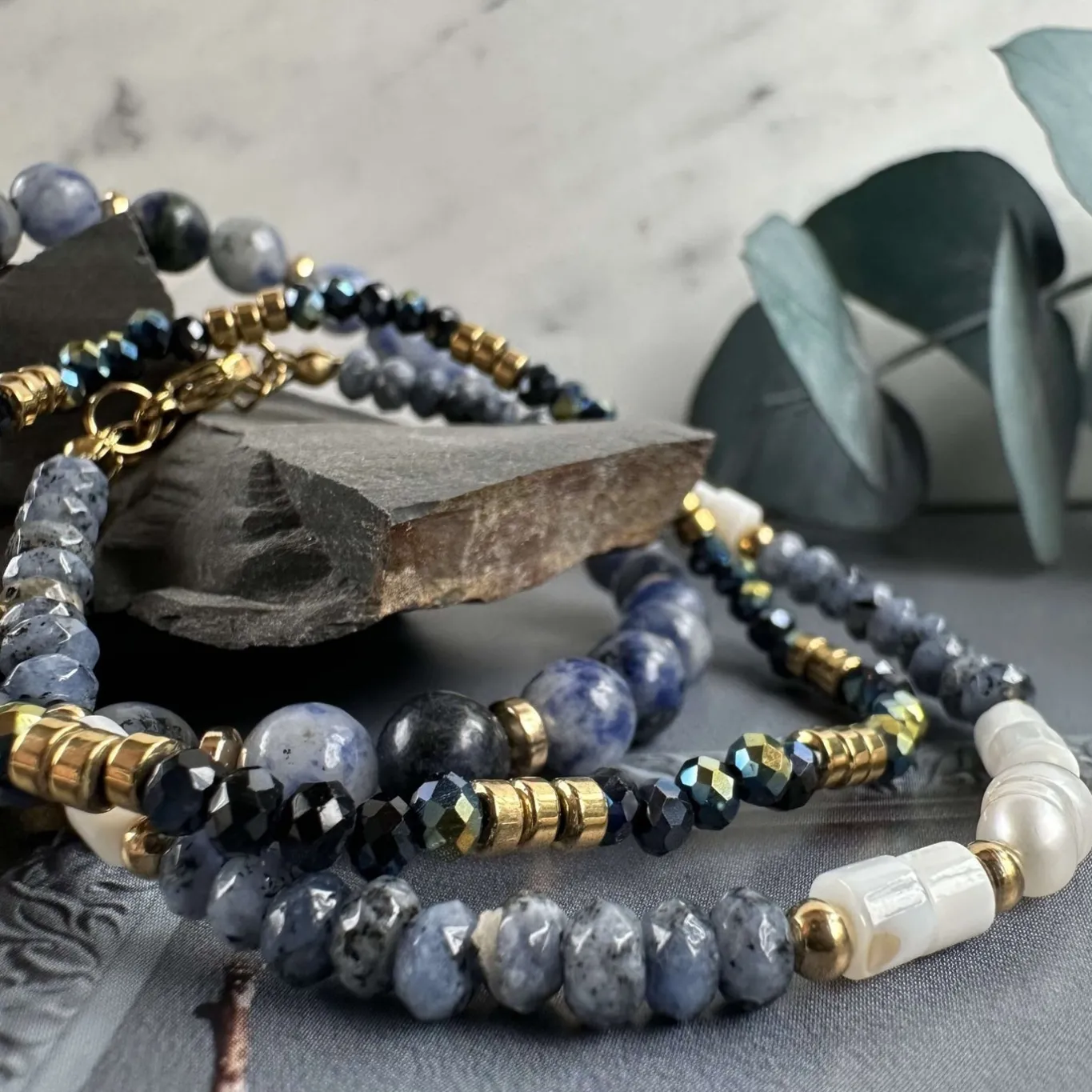 VIAMAJA Armbånd<Armbånd GISELE Blue mix – Sæt med 3 stk