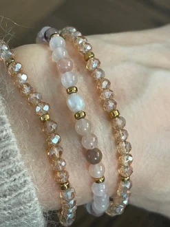 VIAMAJA Armbånd<Armbånd Leah Blush/Natur – Sæt med 3 stk