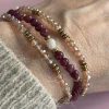 VIAMAJA Armbånd<Armbånd Leah Bordeaux/Natur – Sæt med 3 stk