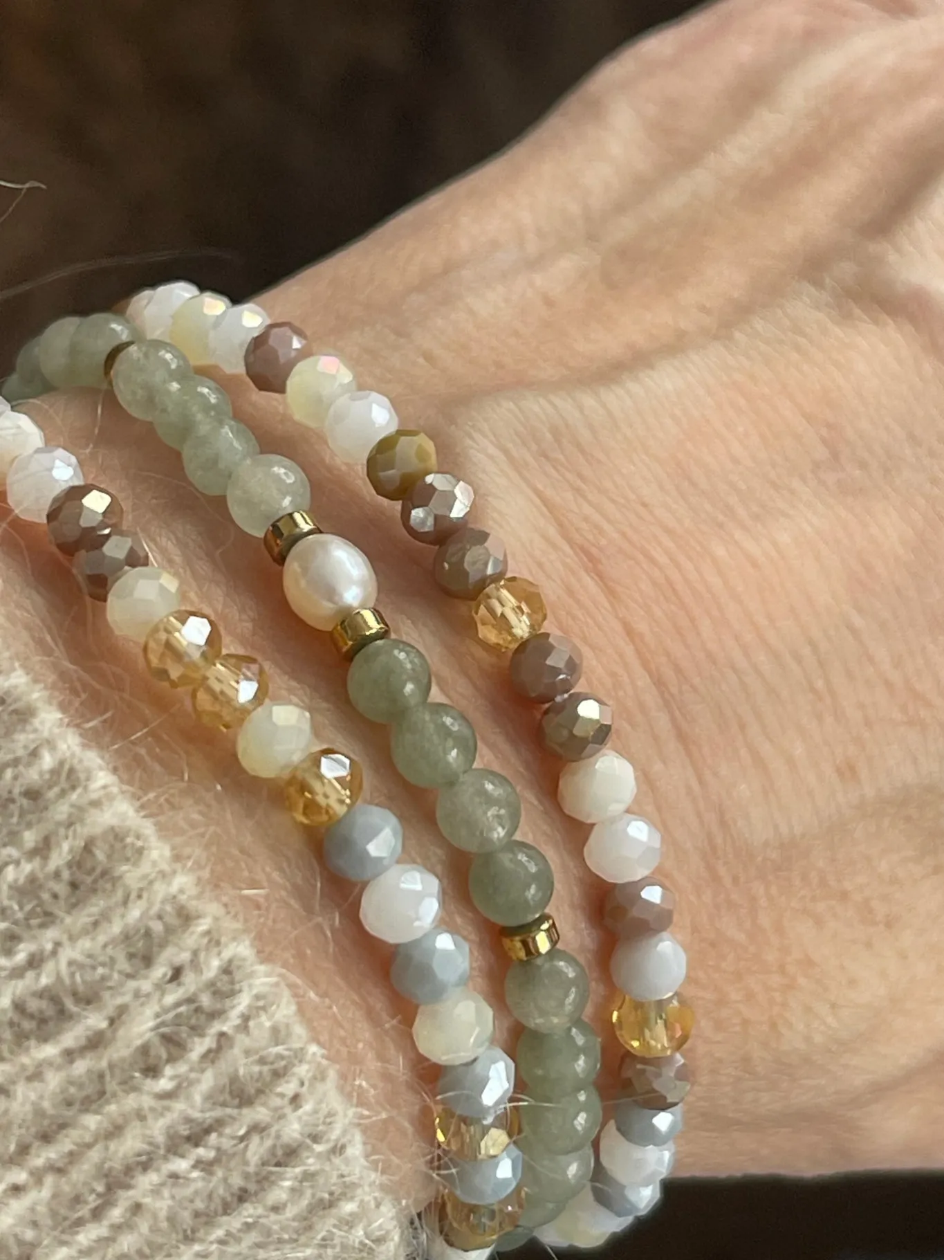 VIAMAJA Armbånd<Armbånd Leah Jade Grøn – Sæt med 3 stk