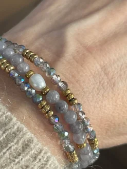 VIAMAJA Armbånd<Armbånd Leah Lavendel/Stone – Sæt med 3 stk