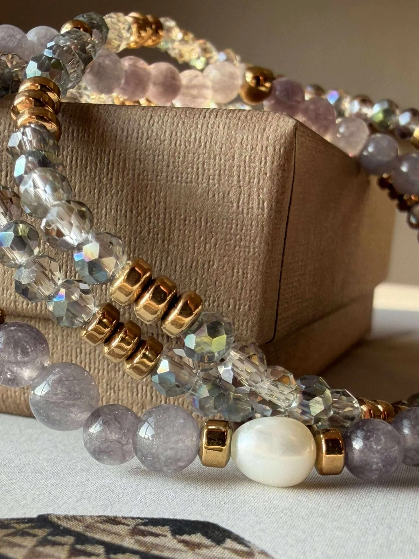 VIAMAJA Armbånd<Armbånd Leah Lavendel/Stone – Sæt med 3 stk