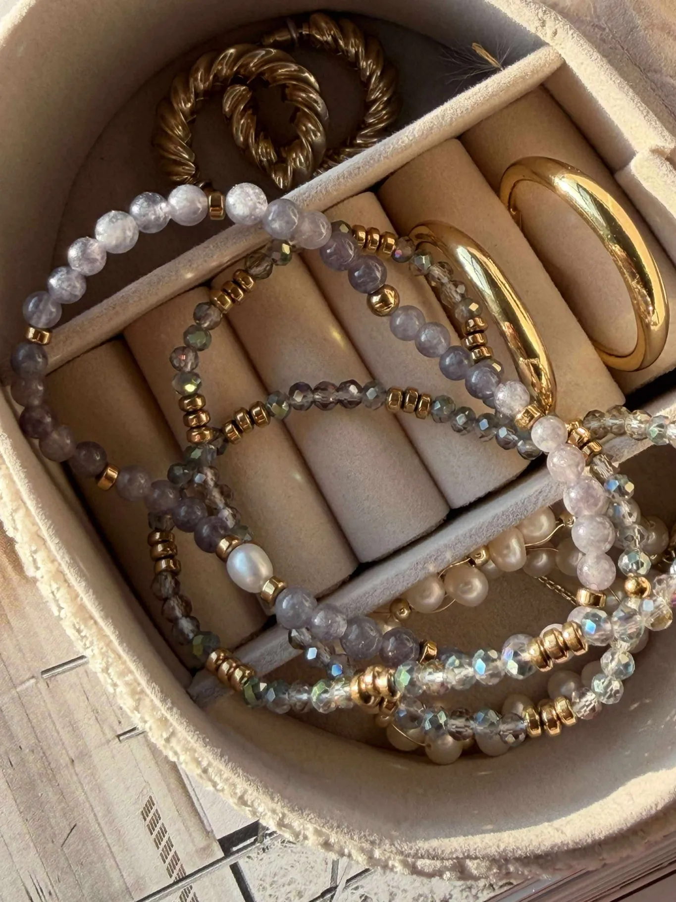 VIAMAJA Armbånd<Armbånd Leah Lavendel/Stone – Sæt med 3 stk