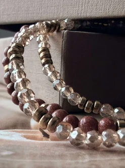 VIAMAJA Armbånd<Armbånd Leah Natur/Cognac – Sæt med 3 stk