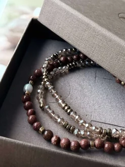 VIAMAJA Armbånd<Armbånd Leah Natur/Cognac – Sæt med 3 stk
