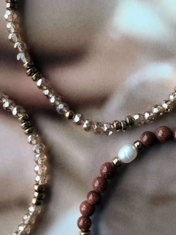 VIAMAJA Armbånd<Armbånd Leah Natur/Cognac – Sæt med 3 stk