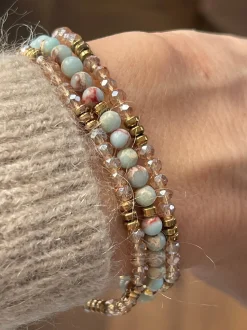 VIAMAJA Armbånd<Armbånd Leah Sea Breeze/Natur – Sæt med 3 stk