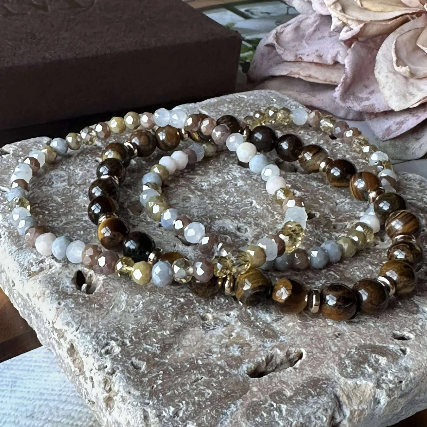 VIAMAJA Armbånd<Armbånd Luna Tiger Eye – Sæt med 3 stk