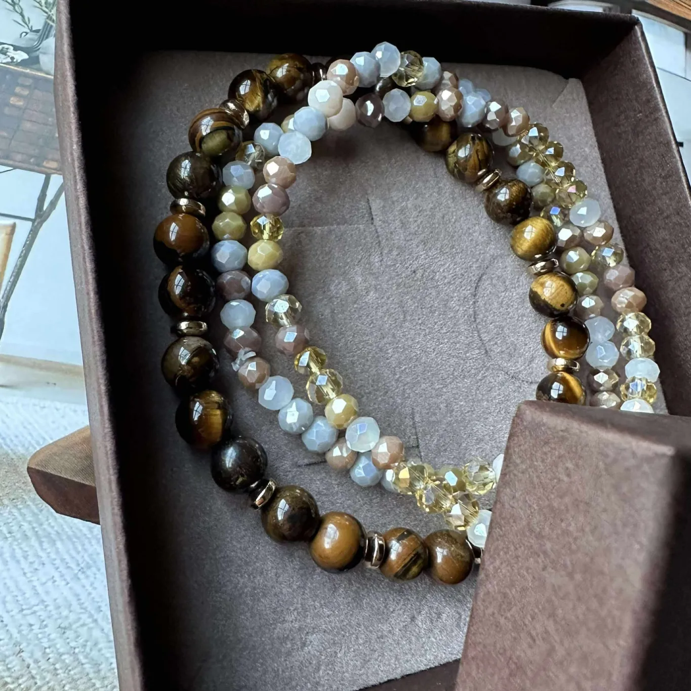 VIAMAJA Armbånd<Armbånd Luna Tiger Eye – Sæt med 3 stk
