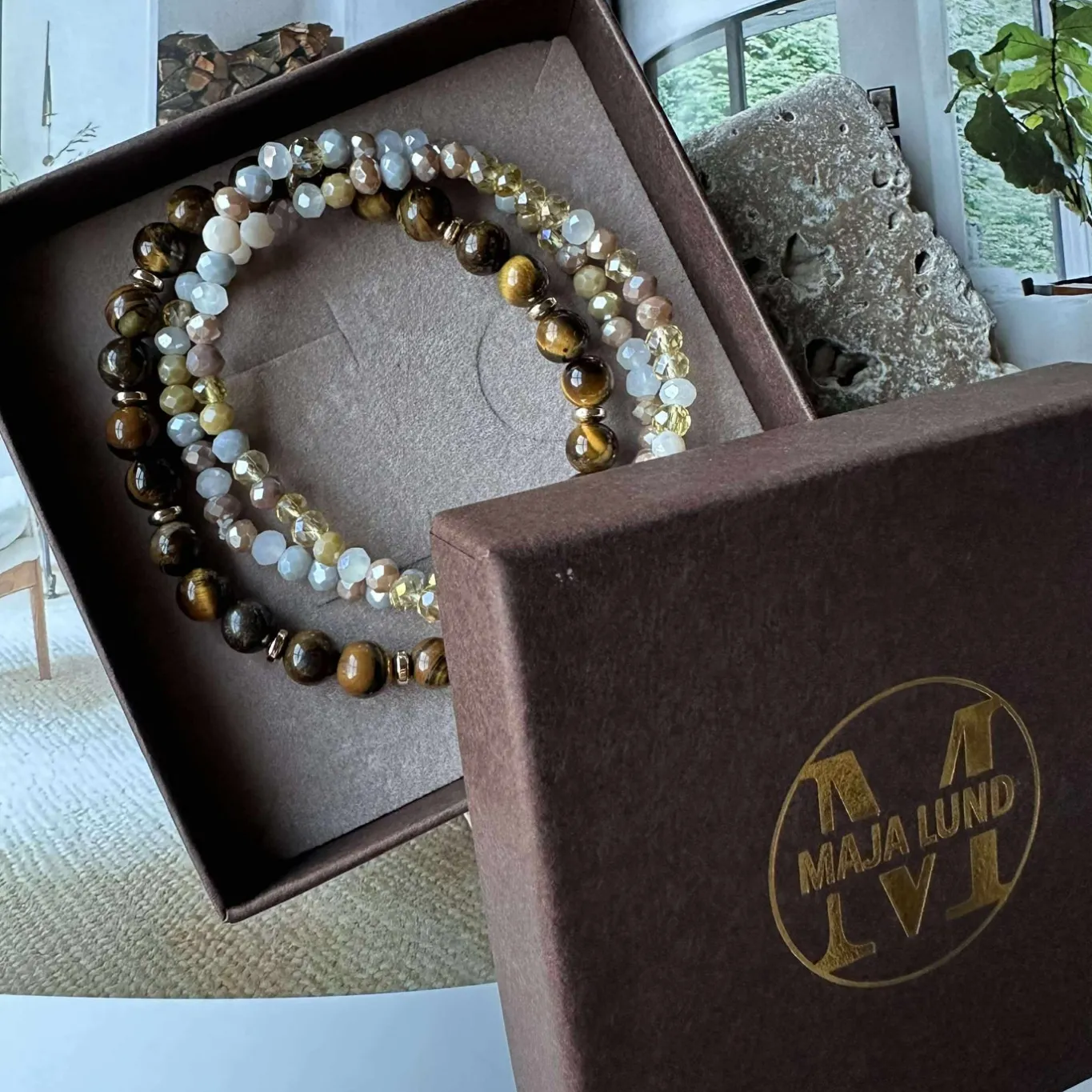 VIAMAJA Armbånd<Armbånd Luna Tiger Eye – Sæt med 3 stk