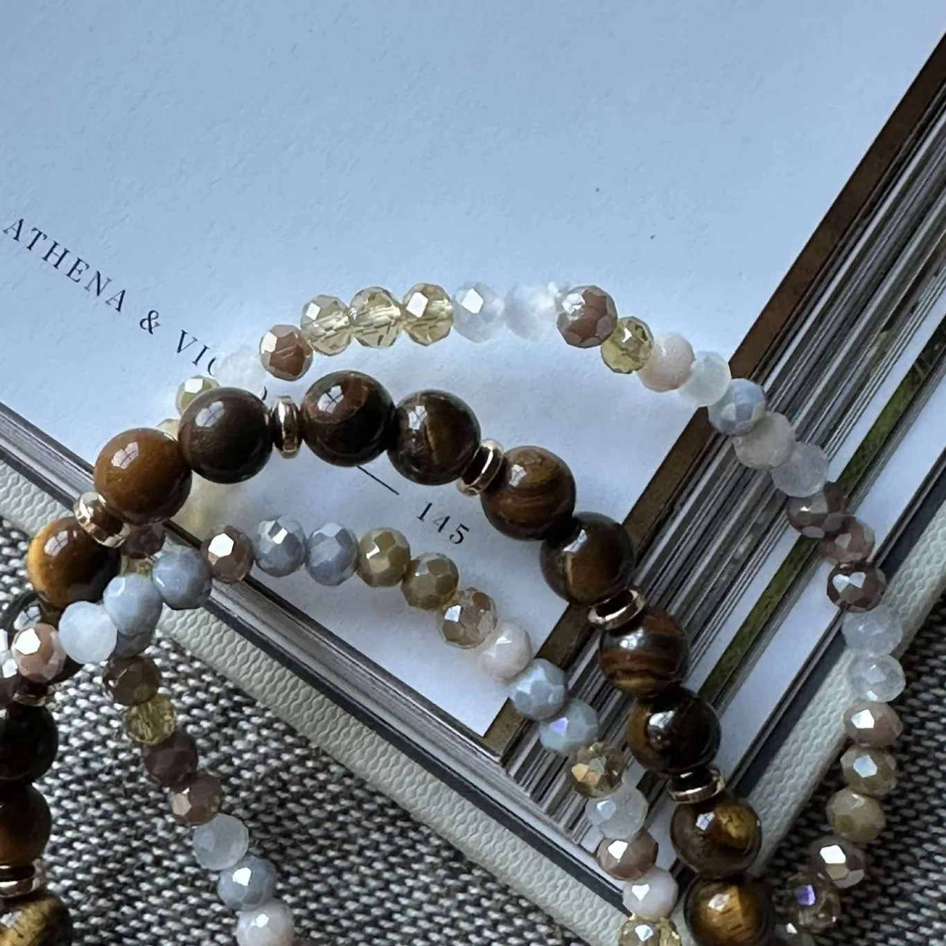 VIAMAJA Armbånd<Armbånd Luna Tiger Eye – Sæt med 3 stk
