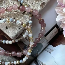 VIAMAJA Armbånd<Armbånd Luna Vintage Rose – Sæt med 3 stk