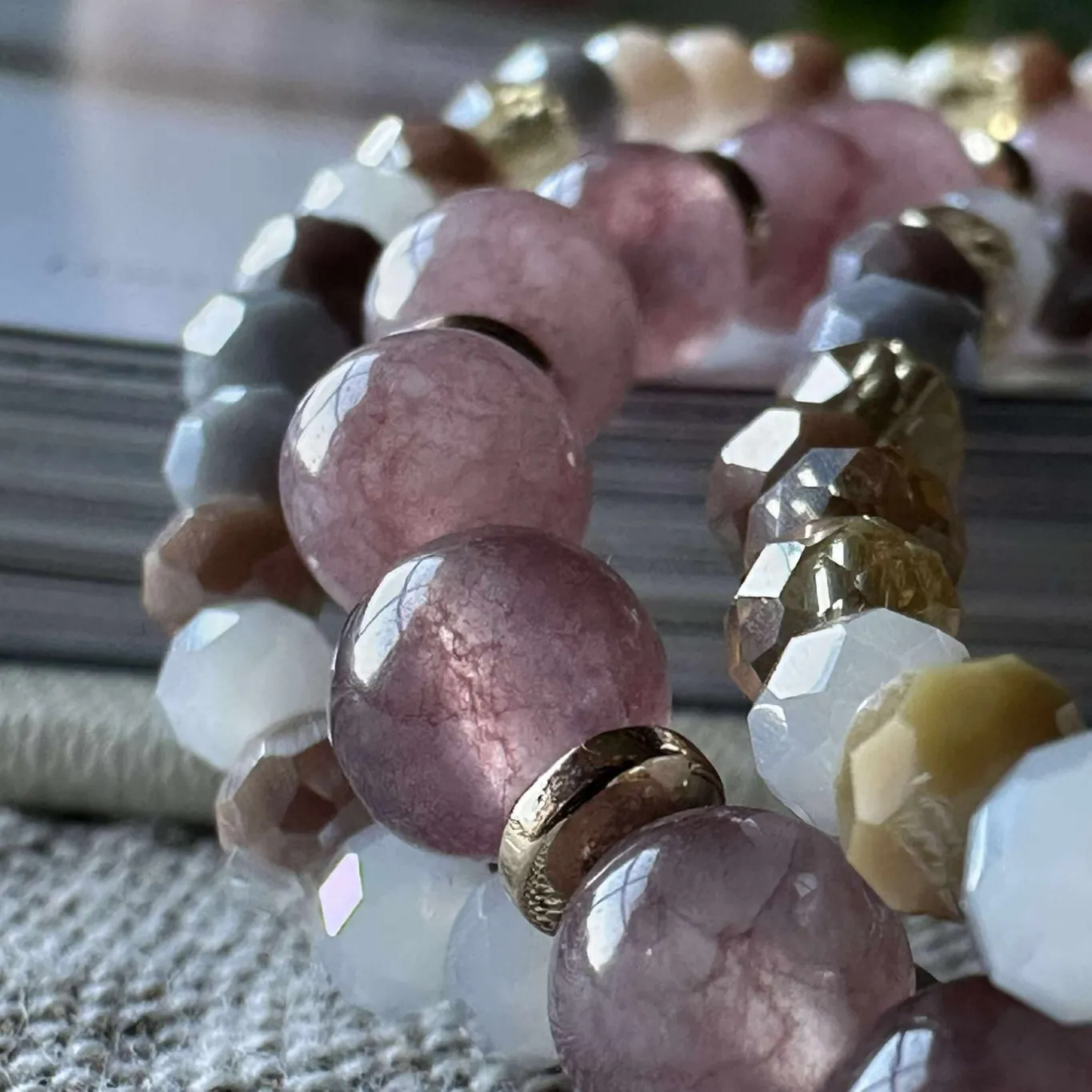 VIAMAJA Armbånd<Armbånd Luna Vintage Rose – Sæt med 3 stk