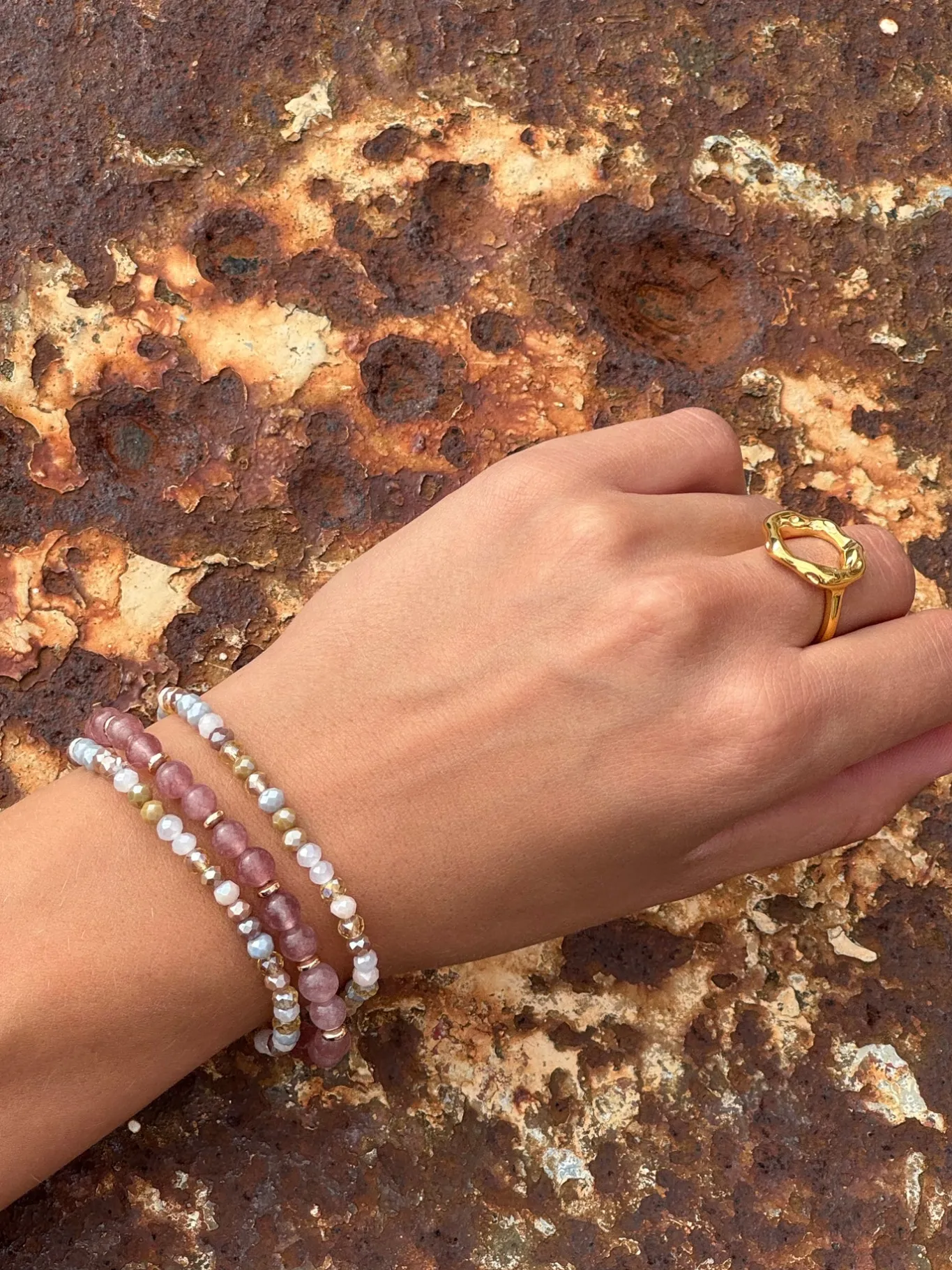 VIAMAJA Armbånd<Armbånd Luna Vintage Rose – Sæt med 3 stk