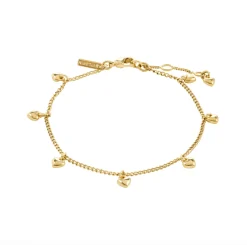 VIAMAJA Armbånd|Til Konfirmanden<Armbånd med hjerter - forgyldt