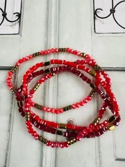 VIAMAJA Armbånd|Jul<Armbånd Merle – Red mix 1.Stk