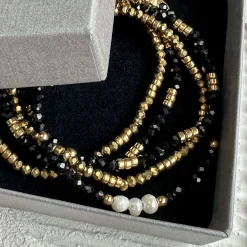 VIAMAJA Armbånd<Armbånd MICHELLE Black / Pearl - 5 stk