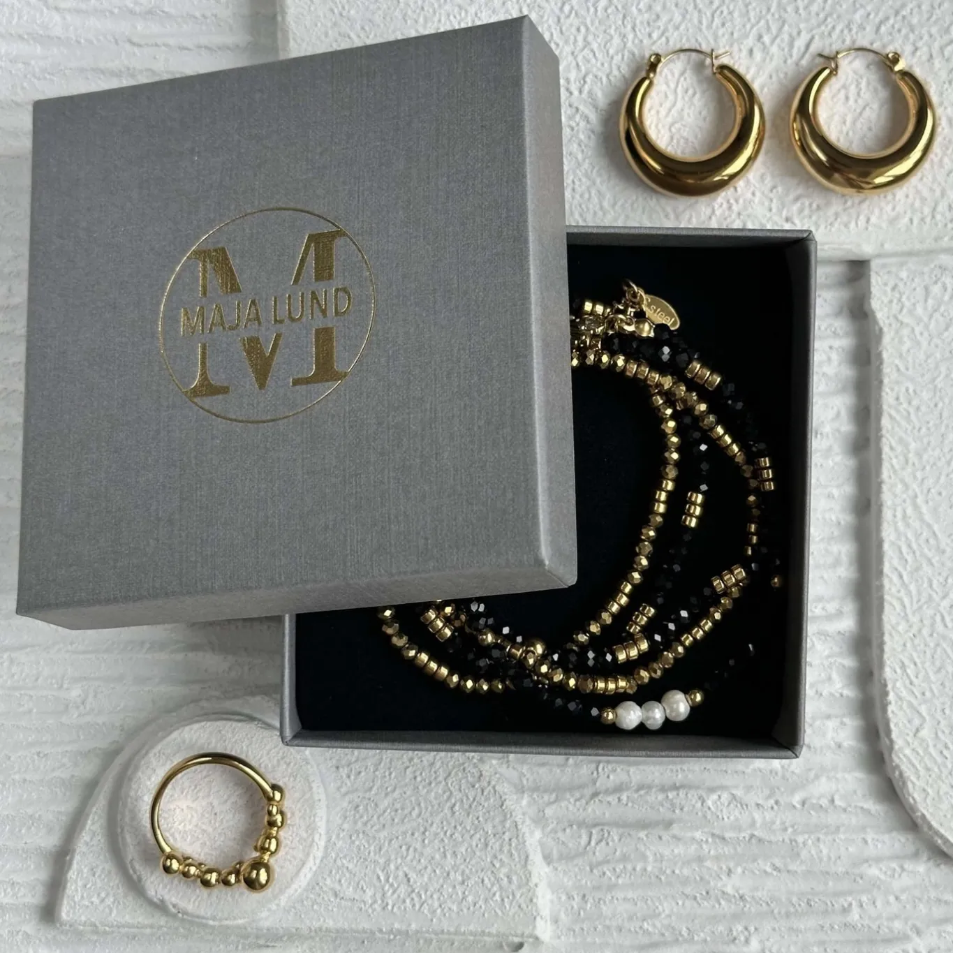 VIAMAJA Armbånd<Armbånd MICHELLE Black / Pearl - 5 stk