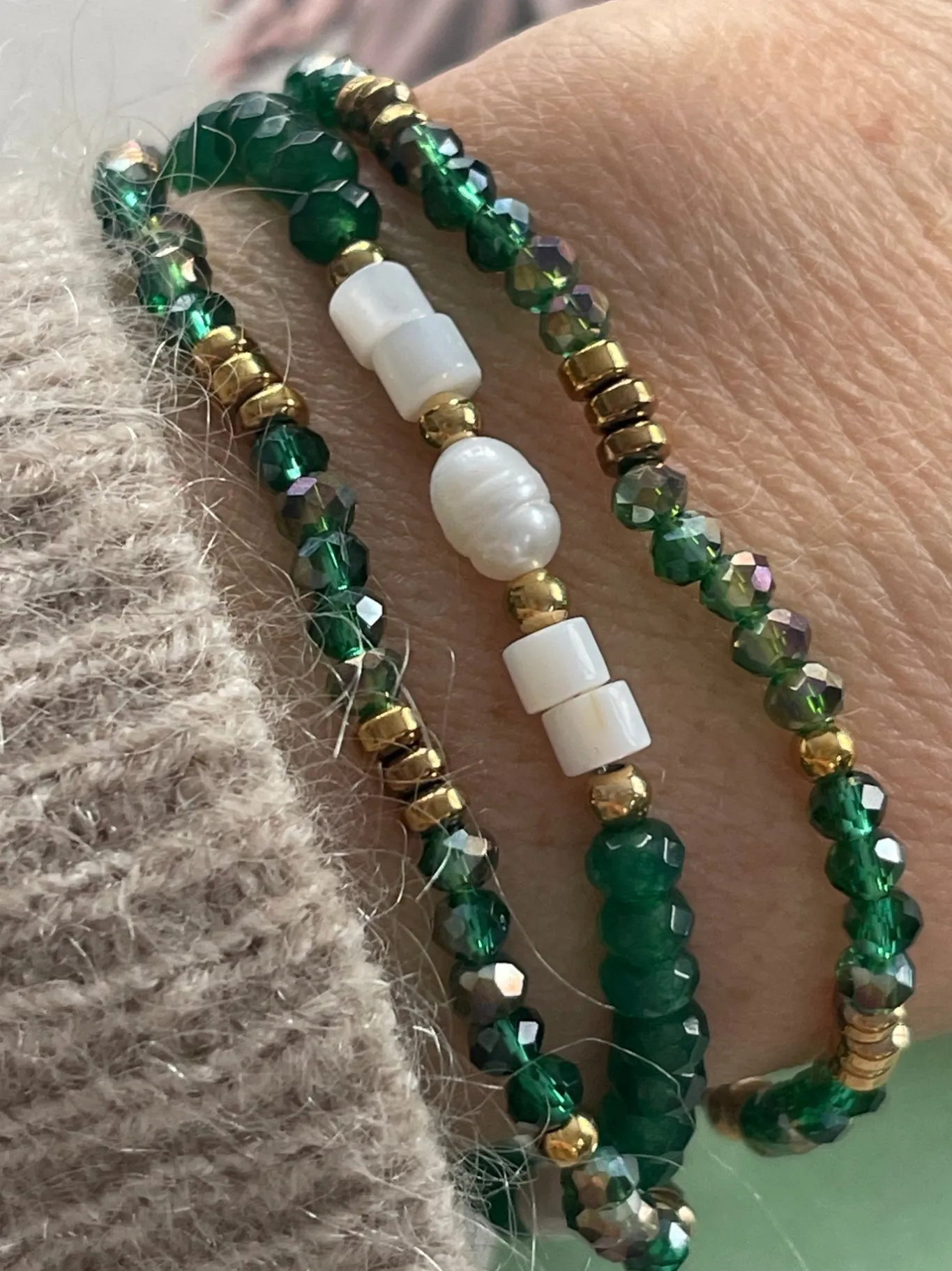 VIAMAJA Armbånd<Armbånd Sarabella Emerald – Sæt med 3 stk