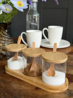 VIAMAJA Køkken Opbevaring<Bakke sæt med bakke, 3 glas og skeer