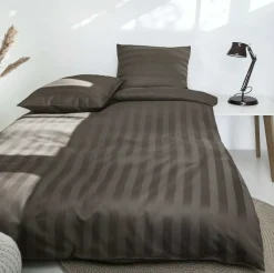 VIAMAJA Sengetøj<Bambus satin sengesæt, Lys Mokka, 140x200 - 63x60