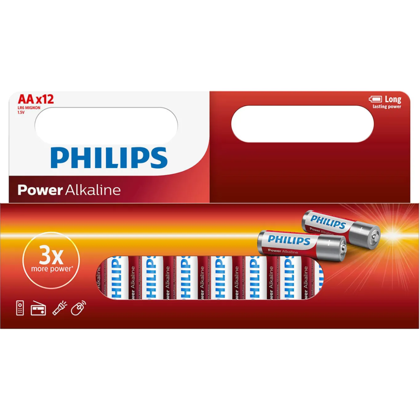 VIAMAJA Lys Og Led|Led Bloklys<Batterier Philips - AA pakke med 12 stk