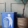 VIAMAJA Skraldespande|Køkken Opbevaring<BIO Spand med låg 12 liter - BLÅ