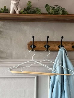 VIAMAJA Tøjstativ|Garderobe Opbevaring<Bøjler Sæt med 3 stk - Metal og træ