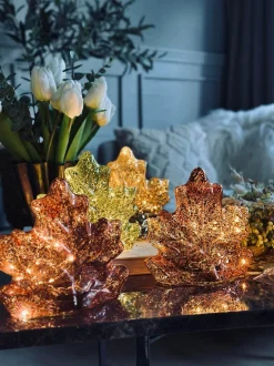 VIAMAJA Lamper|Mushroom Lamper<Blad med led lys og timer - Flere farver