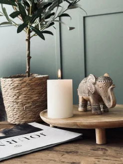 VIAMAJA Lys Og Led|Stearinlys<Bloklys i offwhite – 7×10 cm