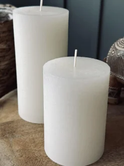 VIAMAJA Lys Og Led|Stearinlys<Bloklys i offwhite – 7 x 14 cm