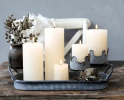 VIAMAJA Lys Og Led|Stearinlys<Bloklys i offwhite – 9 x 15cm