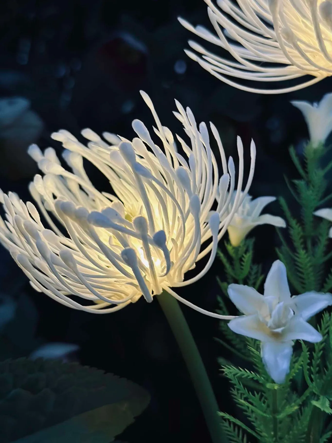 VIAMAJA Lys Og Led|Udendørs Led<Blomst med solceller - Spider Lili hvid