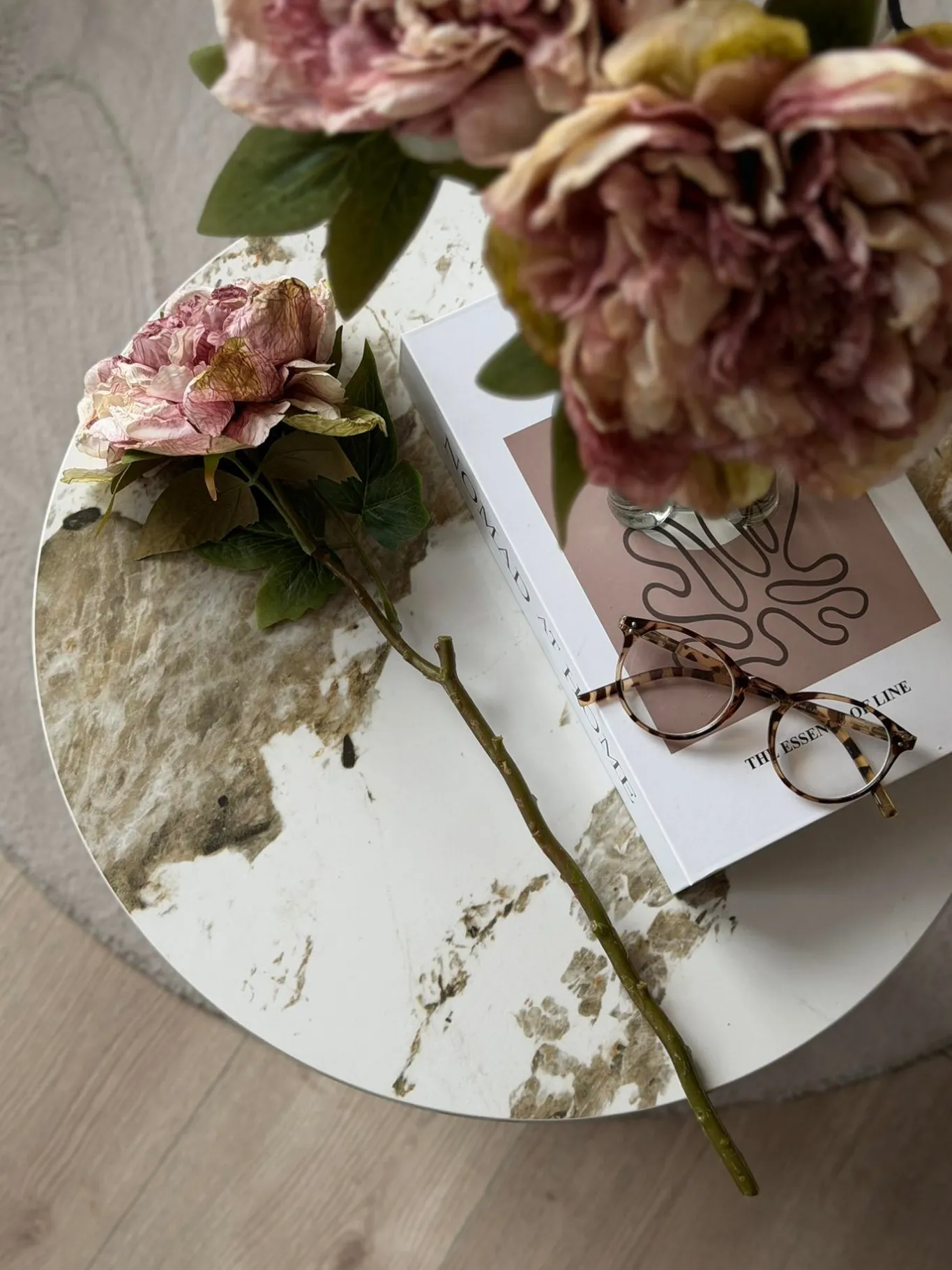 VIAMAJA Blomster<Blomst Pæon - Antik Cream / rosa