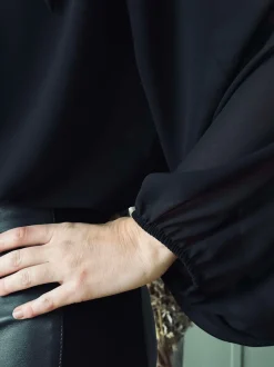 VIAMAJA Bluser<Bluse m. Sløjfe - Black